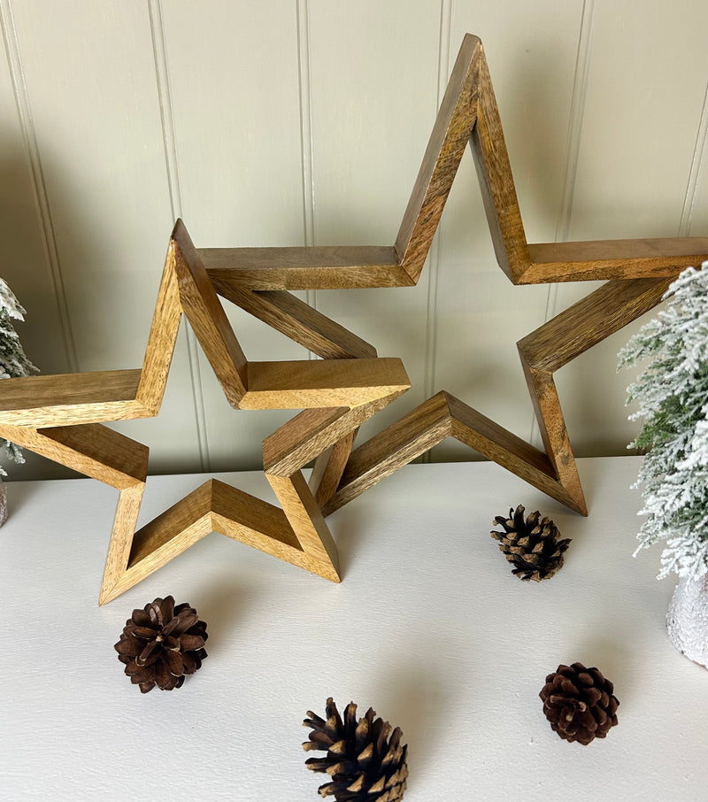 Wooden outline standing star 2 sizes