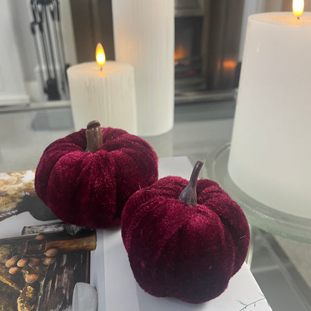 Set of 3 Rich red Halloween pumpkins