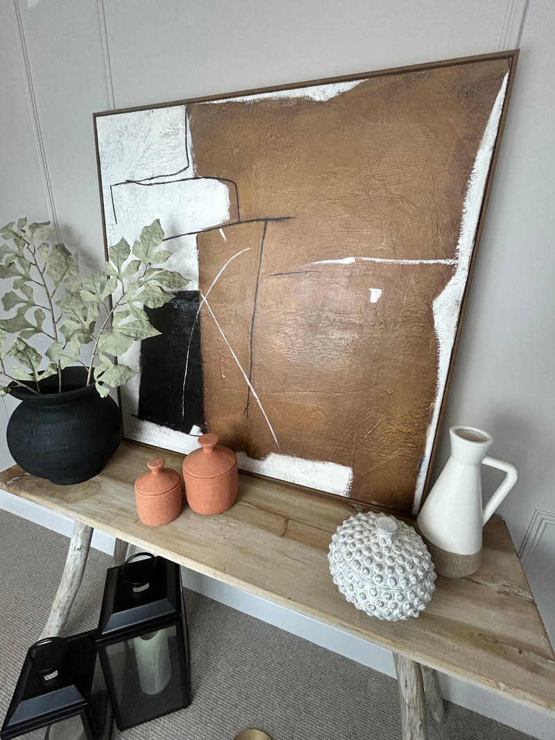 Textured wooden framed canvas art 100cm