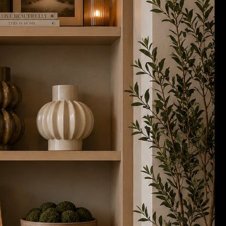Off white modern shaped glaze vase