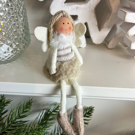 Fabric angel sitting 2 colours 17cm