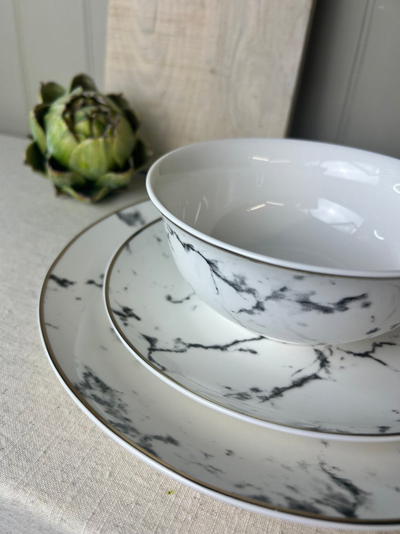 Marble Effect 12 Piece Dinner Set