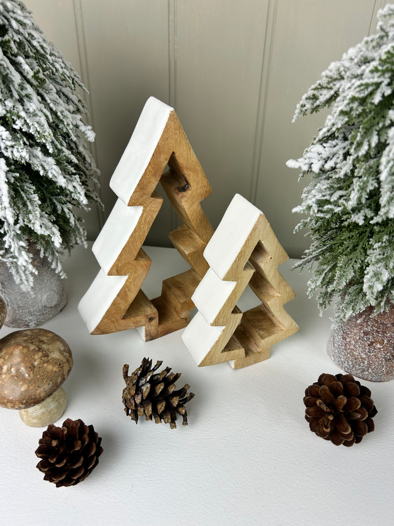 Chunky Standing Wooden Outline Christmas Tree, 2 Sizes