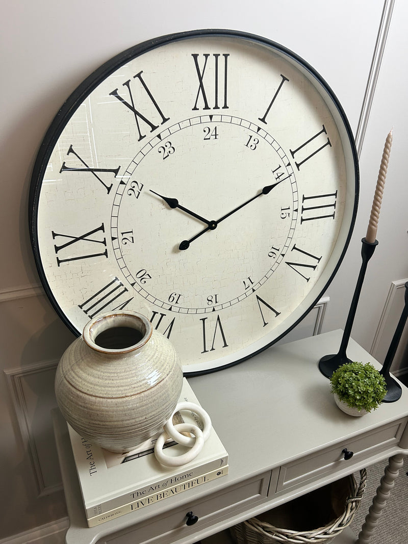 Huge metal embossed clock 80cm
