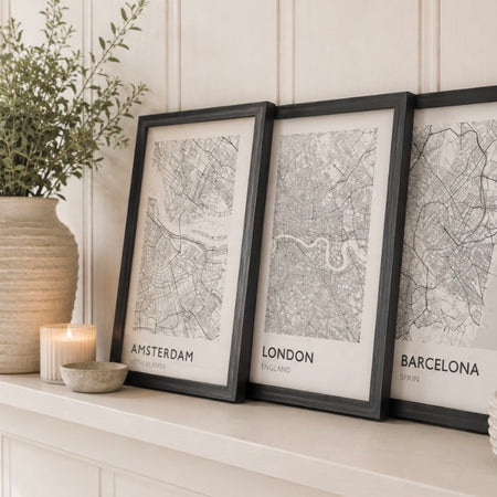 City Map frames prints pictures 20x25cm