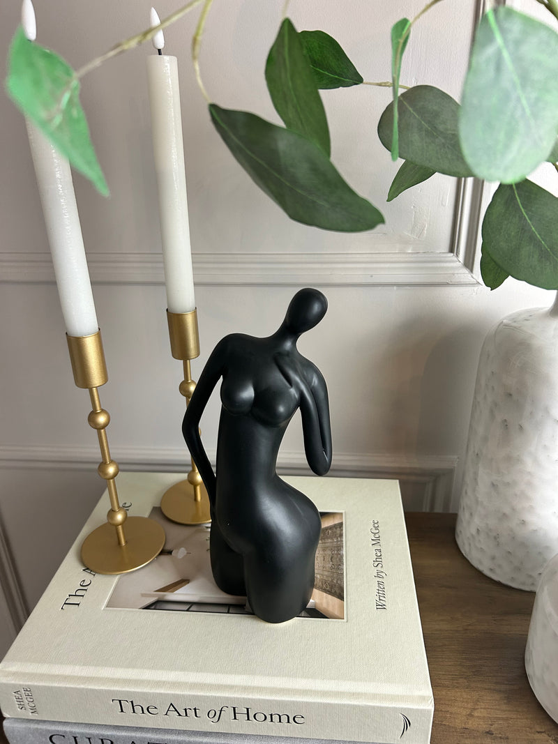 Black ceramic female form body ornament