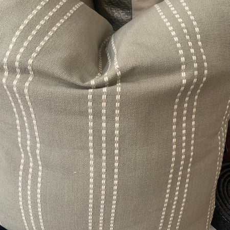 Taupe Stab Stitch Linen 50cm Cushion