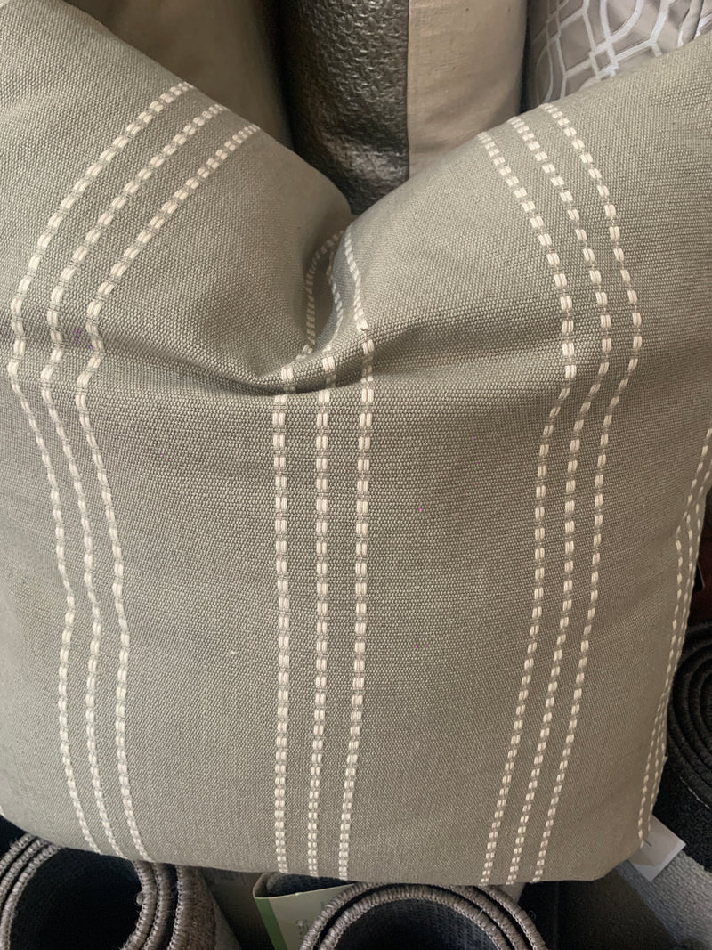 Taupe Stab Stitch Linen 50cm Cushion
