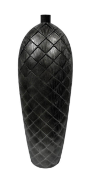 Gunmetal textured vase tall 62cm