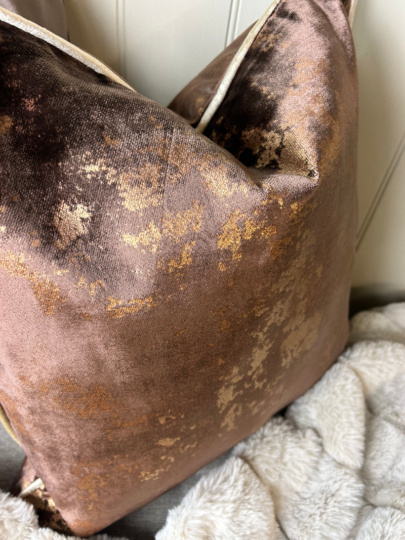 Paul Moneypenny Chocolate brown bronze Feather Filled 43cm luxury Cushion