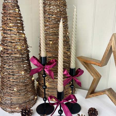 Bobble Black Metal Candlesticks, 3 Sizes