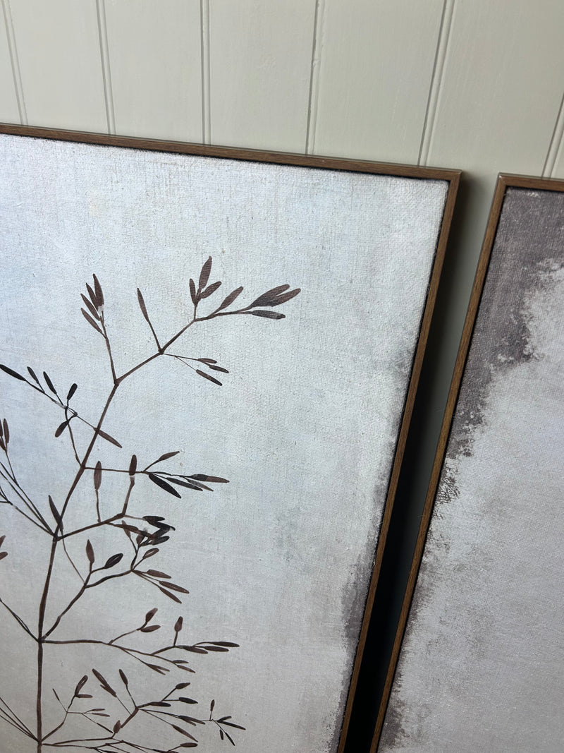 Neutral Autumnal Trees framed Hessian Canvas 2 styles