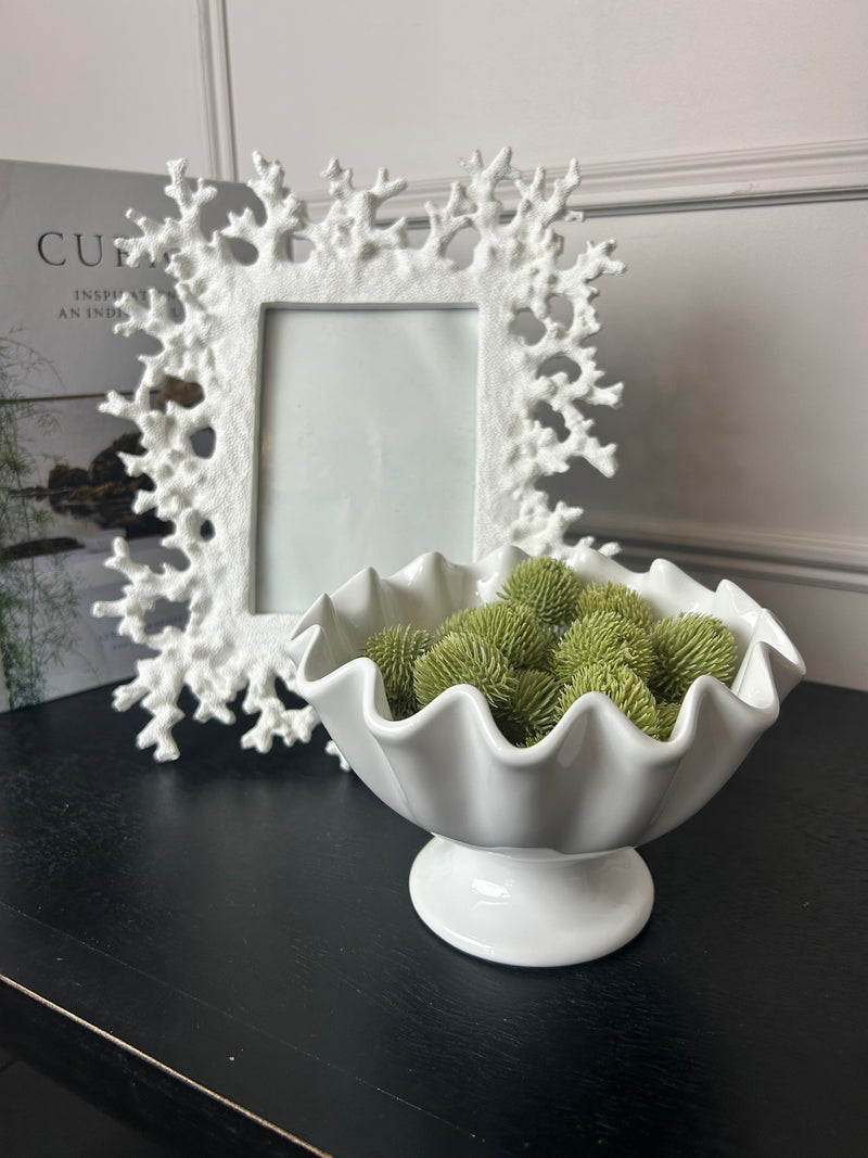 Cute white ruffle bowl dish