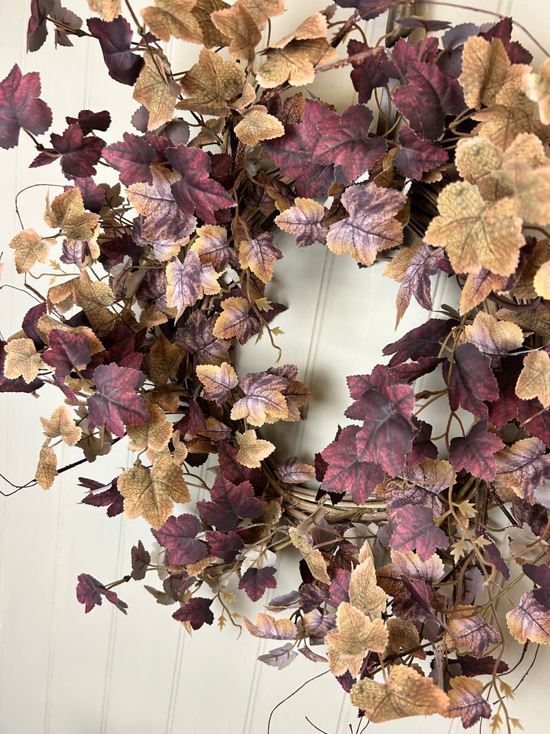 Rustic Autumn Fallen Leaf Wreath 55cm