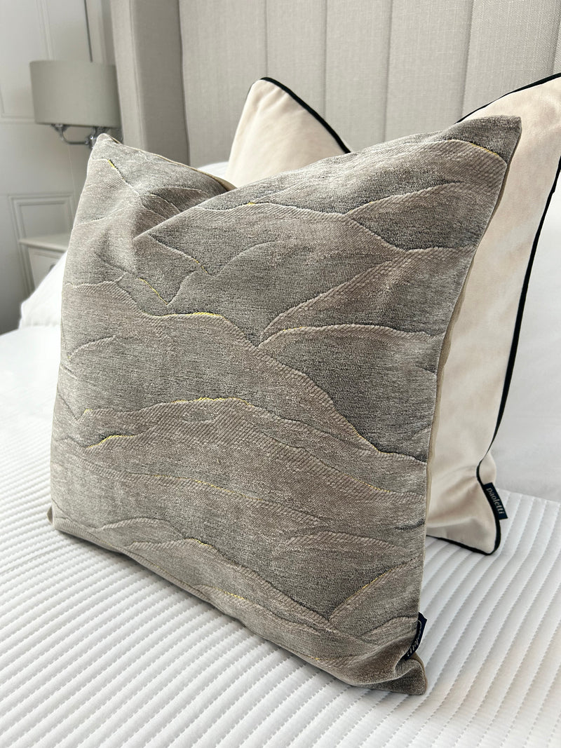 Stratus Two Tone Dark Taupe Cushion 45cm