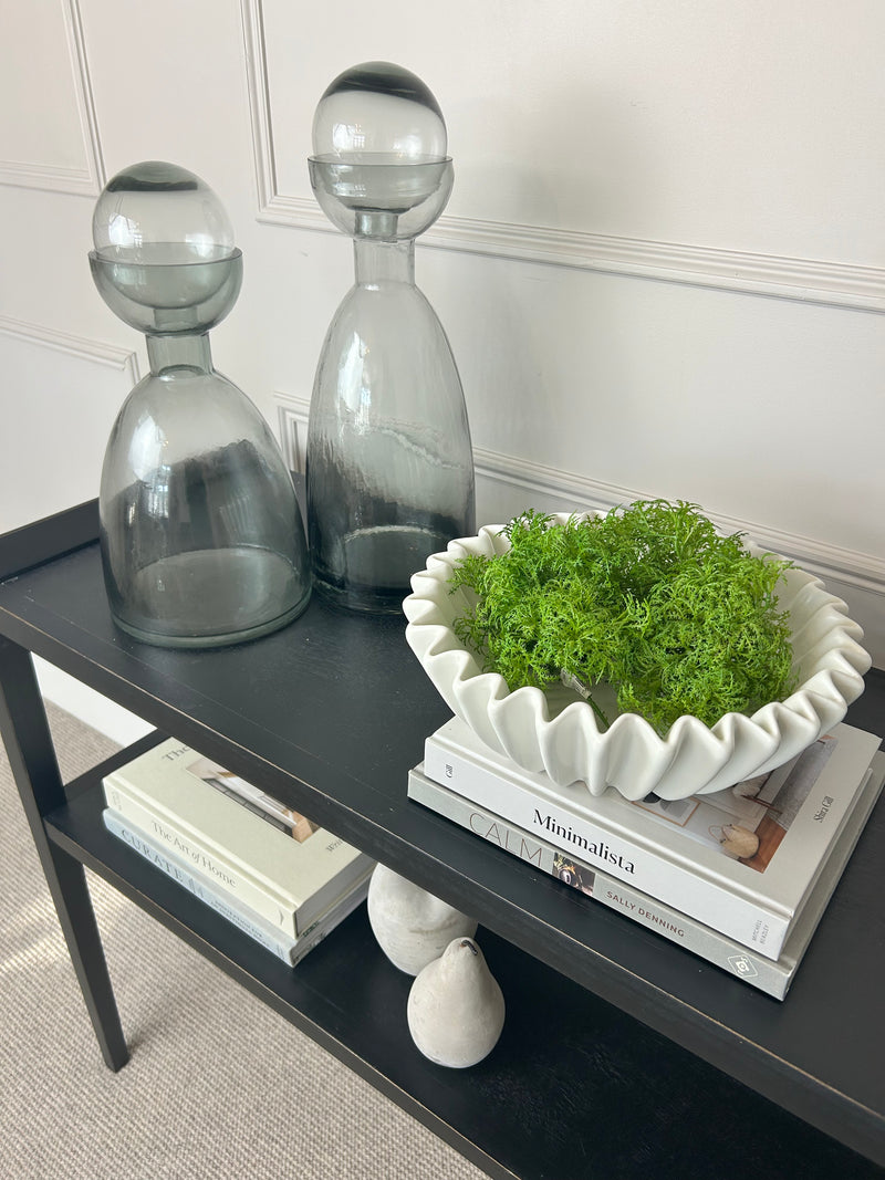 Grey glass bottle with round lid 2 sizes