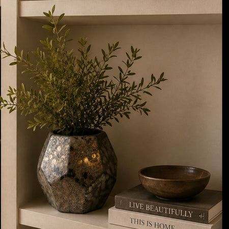 Textured bronze brass mottled planter plant pot