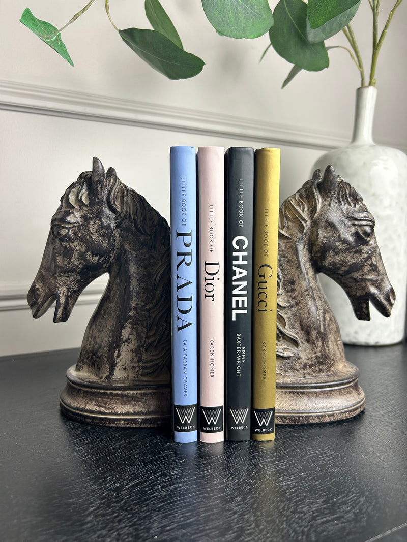 Horse head brown washed look book ends
