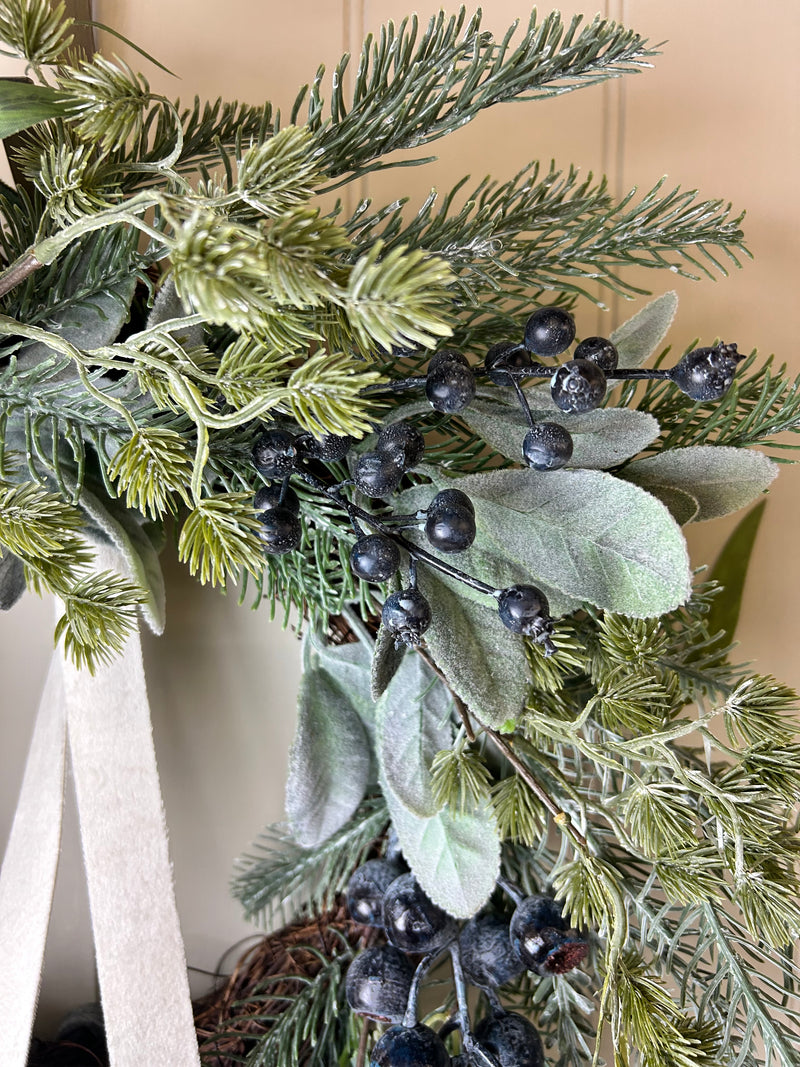 Blueberry and foliage full wreath 55cm