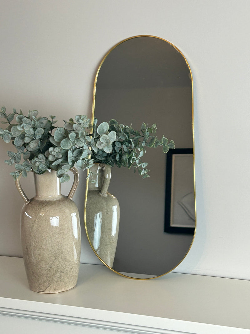 Wood bobble beaded edge mirror arch