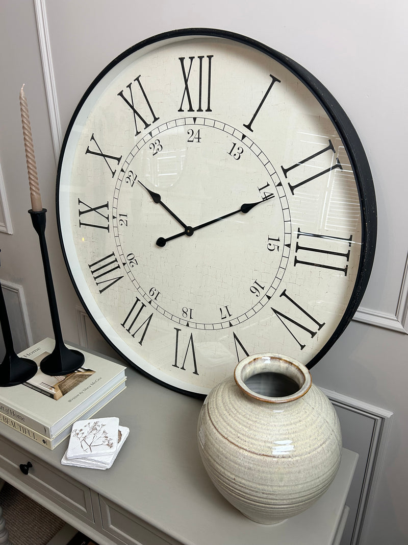 Huge metal embossed clock 80cm
