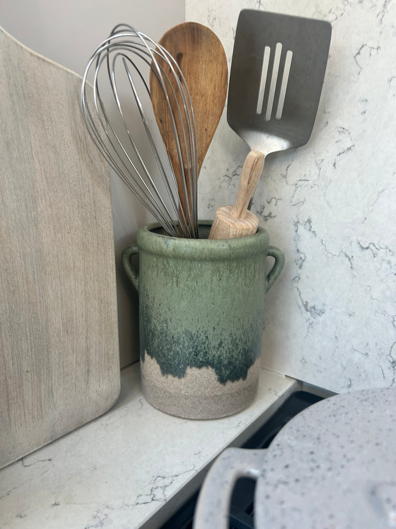 Blue/Green Dipped Utensil Holder