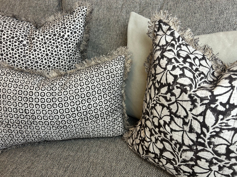 Mocha Brown beige printed oblong cushion feather inner 30x50