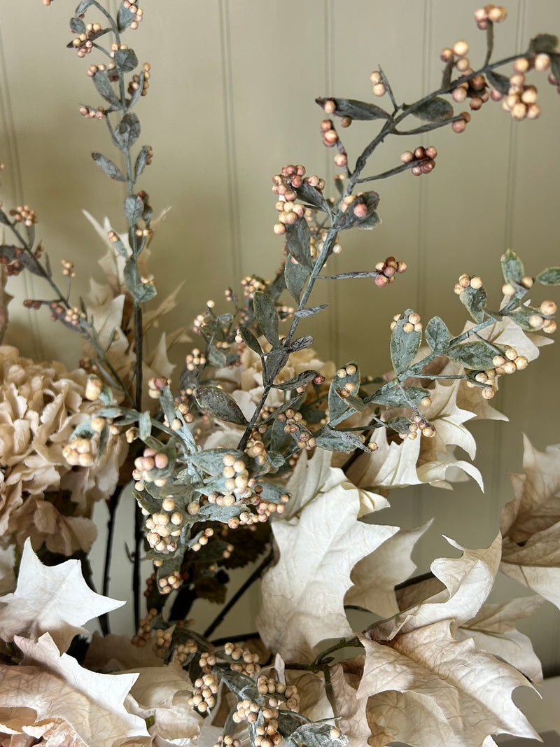 Coffee brown berry stem spray 70cm