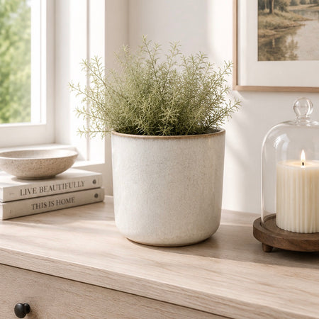 Cream cracked glaze two tone plant pot 14cm