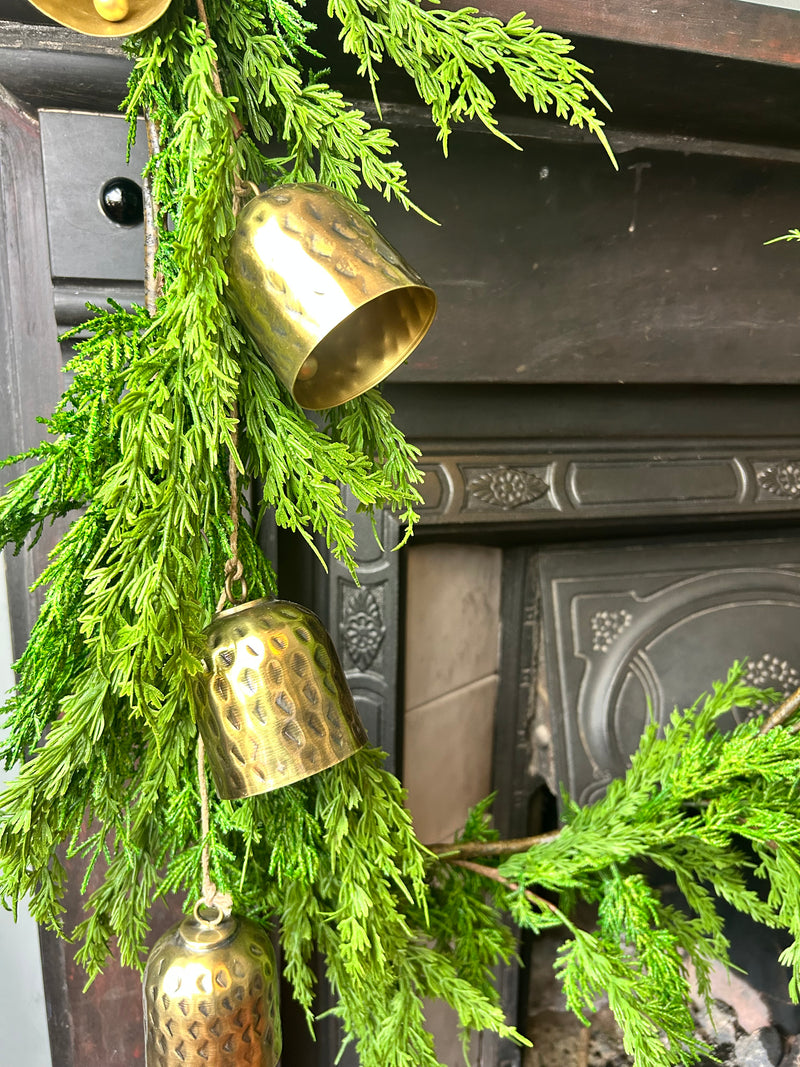 Arrington Hammered Hanging Bells on Jute Rope