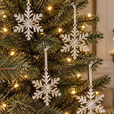 Set of 4 metal snowflakes