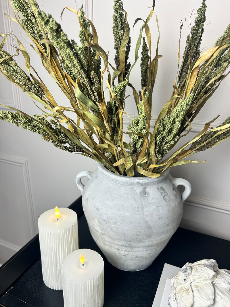 Dried Wheatgrass reed stem bunch green 65cm