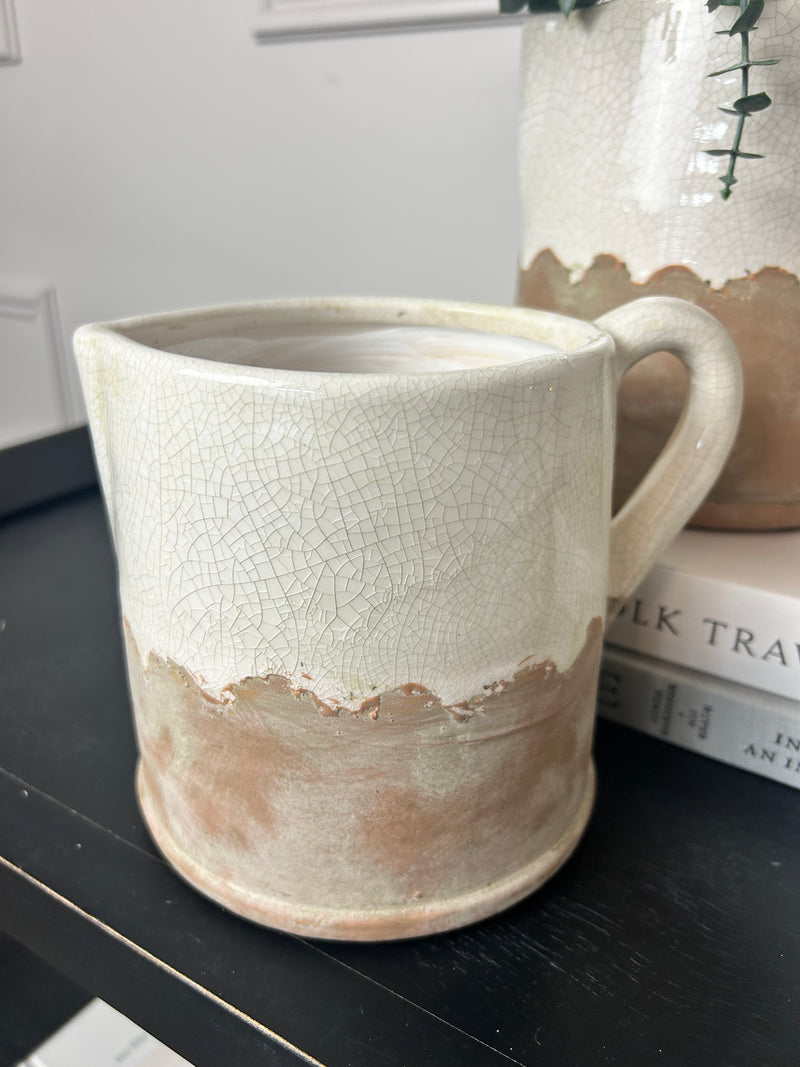 Ido Natural Cream Two Tone Rustic Jug, 2 sizes