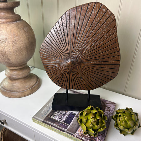 Black brown round sculpture 38cm