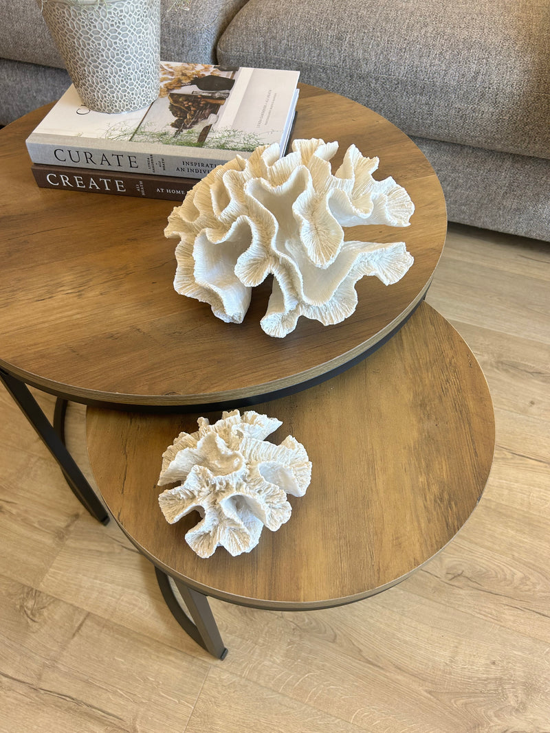 Wood & Metal Round Nest of Tables