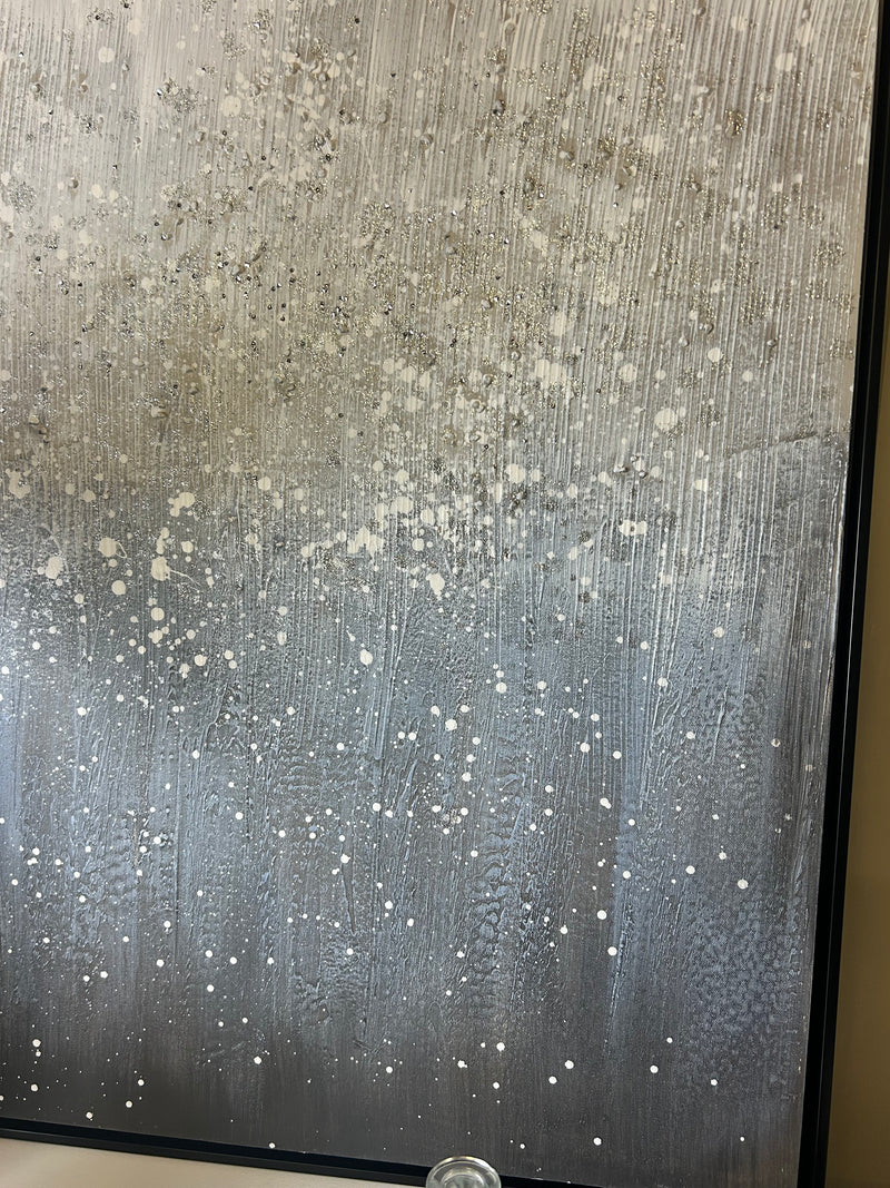 Blues abstract black framed wall art 83cm