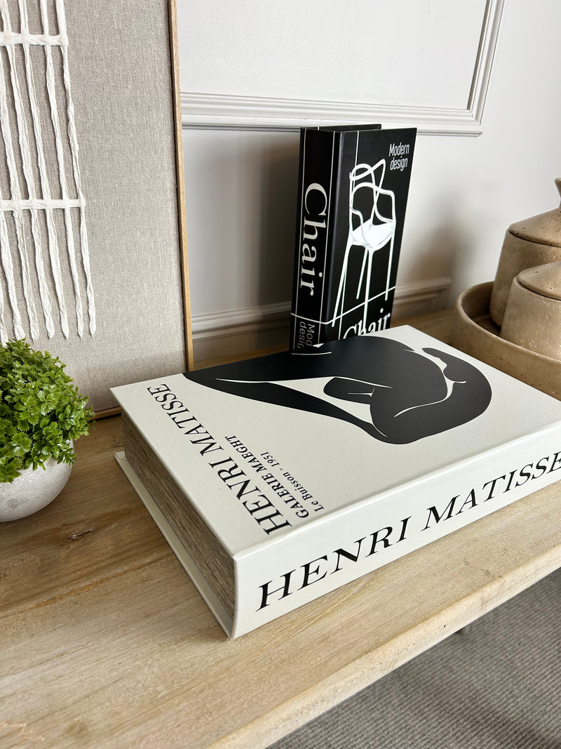 Set of two monochrome print storage books Matisse