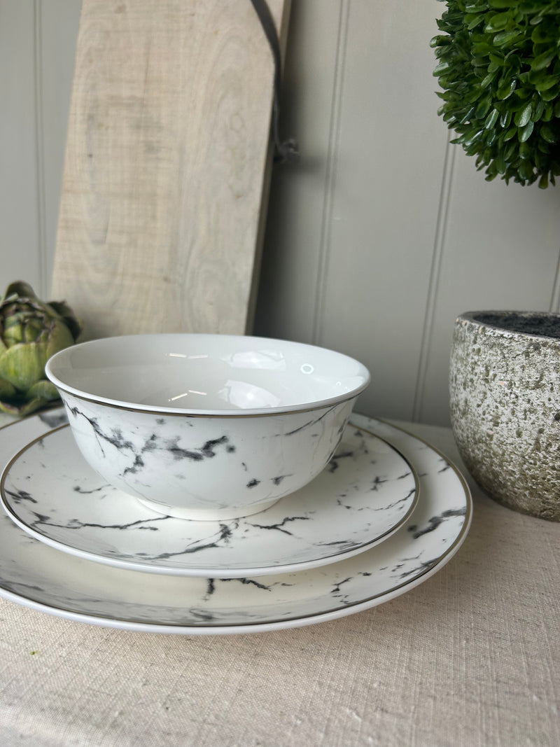 Marble Effect 12 Piece Dinner Set