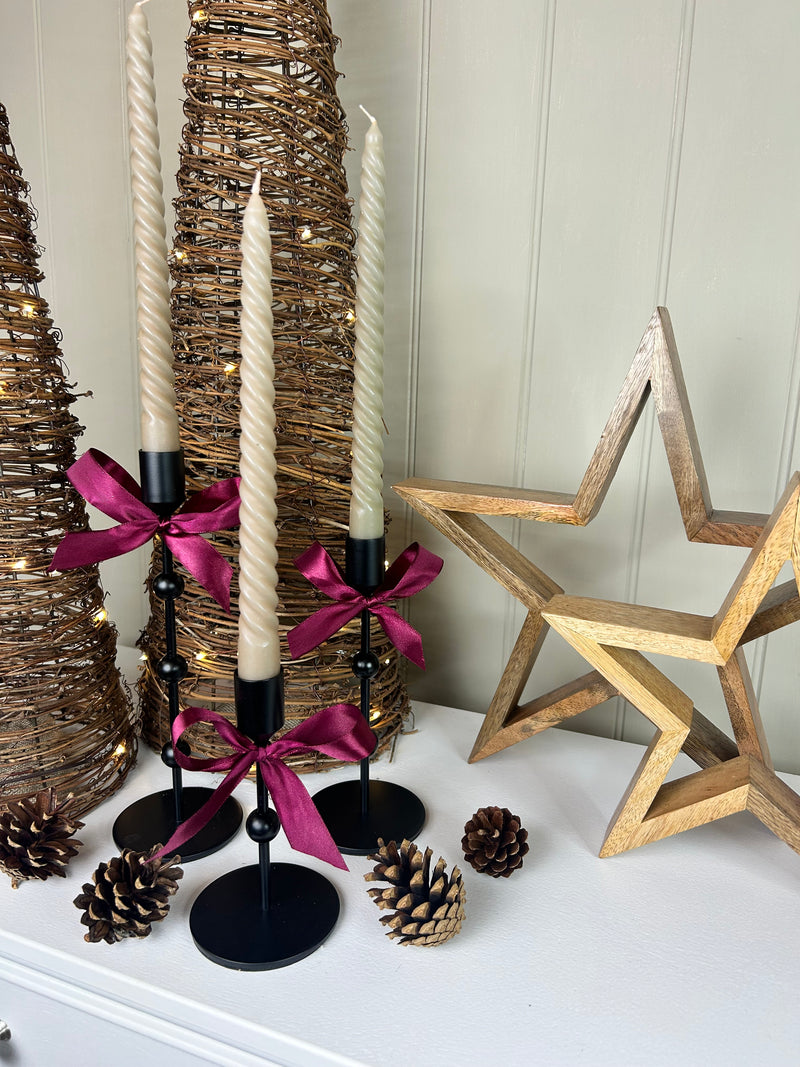 Bobble Black Metal Candlesticks, 3 Sizes