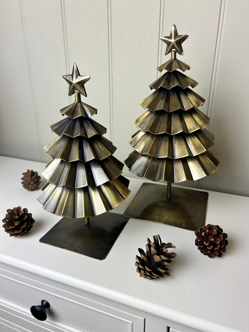 Pershore metal antique gold trees 2 sizes