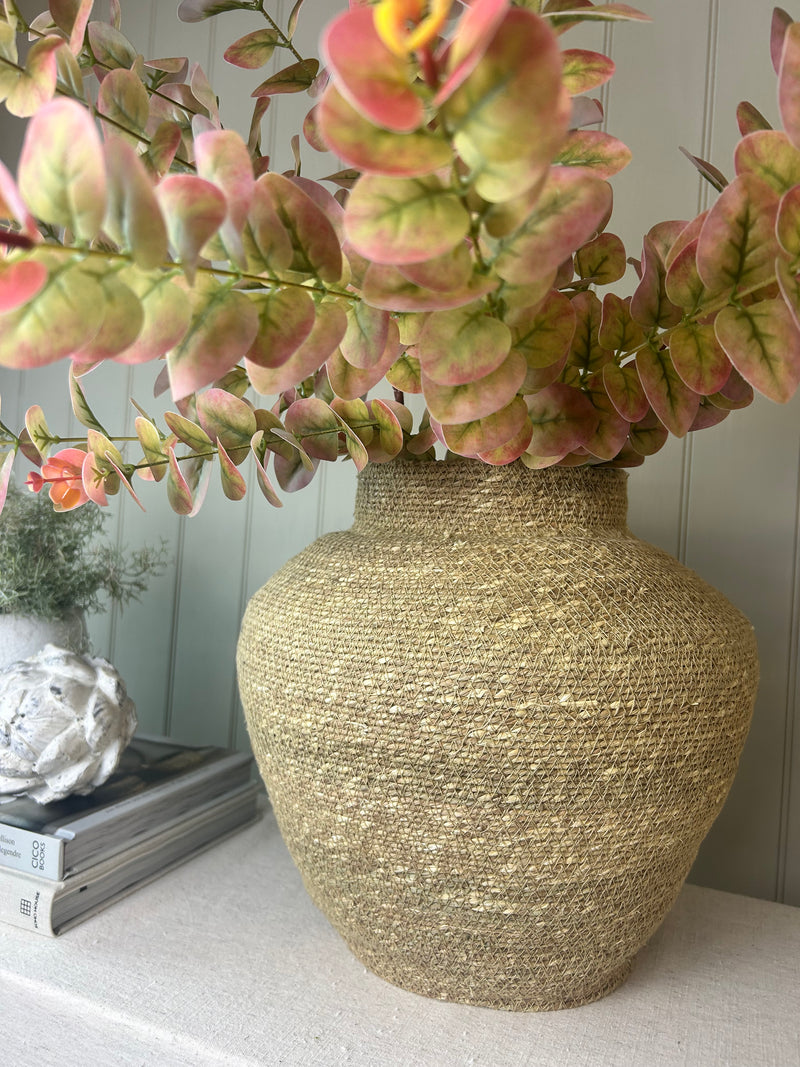 Natural Seagrass rustic Urn Shaped Basket vase