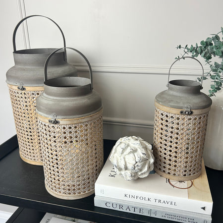 Rattan Weave & Metal Lanterns