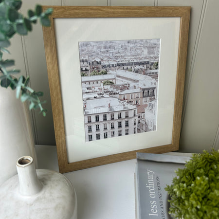 Romantic Paris city rooftop framed mounted glazed picture