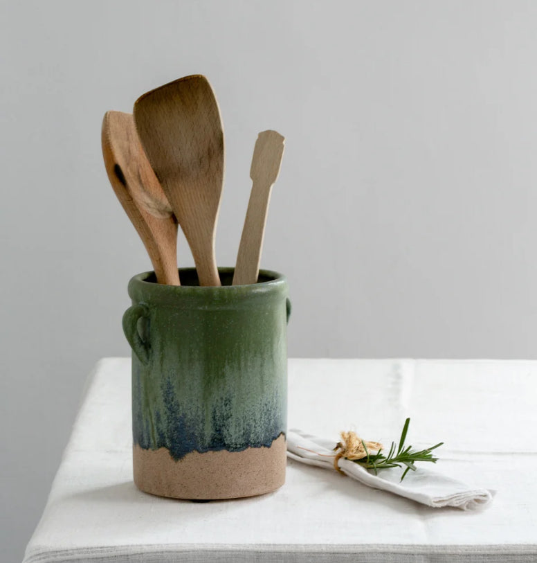 Blue/Green Dipped Utensil Holder