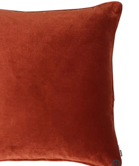 Paprika burnt red Matt Velvet Piped Edge Cushion 43cm