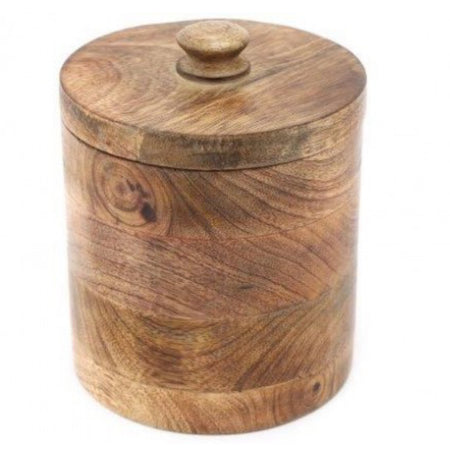 Wooden storage pot jar with lid
