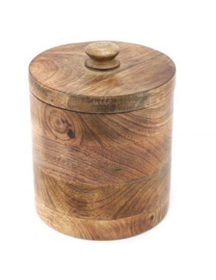 Wooden storage pot jar with lid