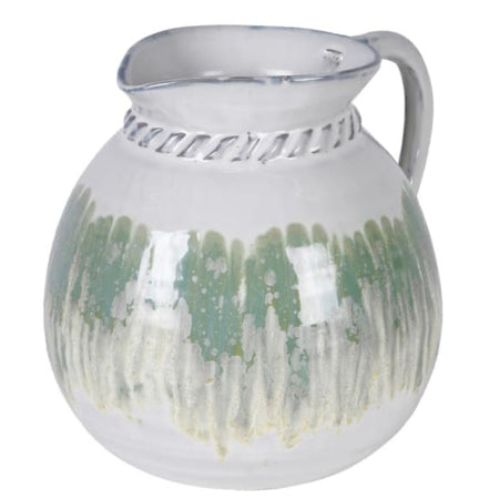 Large Green abstract textured jug