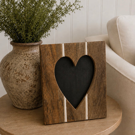 Heart shaped mango wood photo frame