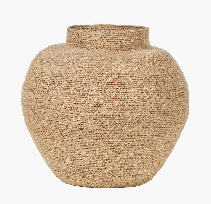 Natural Seagrass rustic Urn Shaped Basket vase